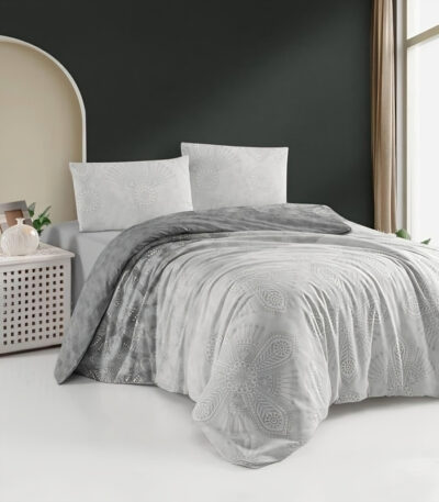 Практично спално бельо Aren единично легло памук с ластик 160x220 3 части