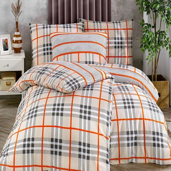 Здравословно спално бельо Ferru 100% памук единично легло с ластик 160x200 3 части