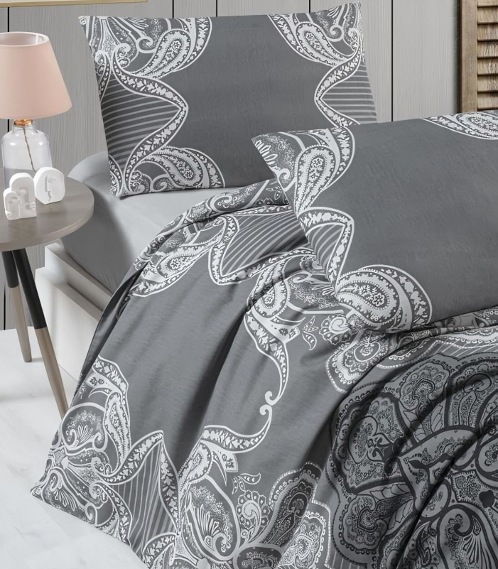 Стилно спално бельо Tivoli единично легло 90% памук с ластик 160x200 3 части