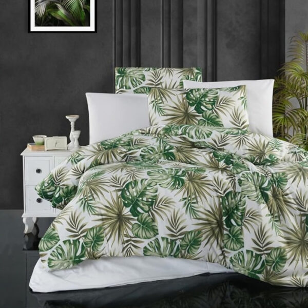 Зелено спално бельо Verde двойно легло ранфорс 200x220 4 части