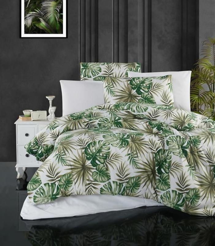 Зелено спално бельо Verde двойно легло ранфорс 200x220 4 части