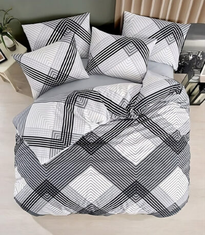 Arven Ranforce памучно спално бельо с геометричен дизайн за двойно легло 200x220 см