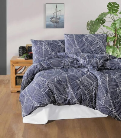 спално бельо тъмносино 200x220 памучен комплект