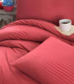 Спално бельо памучен сатен червен долен чаршаф 240x260 см