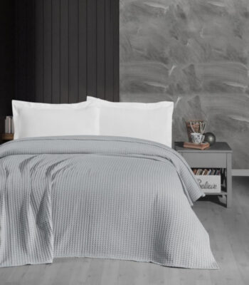 Декоративно покривало за спалня графит 220x240 см с елегантно шевче