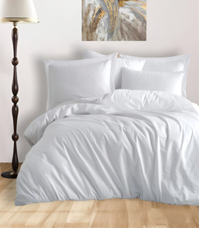 Спално бельо бяло от ранфорс Hermosa 200x220 см - класически комплект за двойно легло