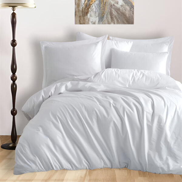 Спално бельо бяло от ранфорс Hermosa 200x220 см - класически комплект за двойно легло