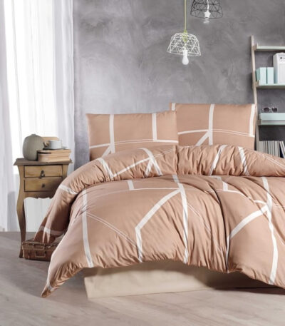 спално бельо бежов ранфорс 200x220 4 части