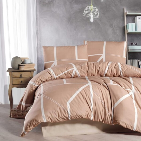 спално бельо бежов ранфорс 200x220 4 части