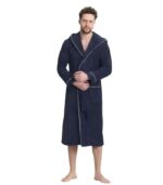 Бял халат Triga качество 100% памук дълъг и елегантен за мъже