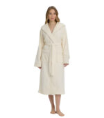 Памучен халат за баня дамски с джобове и колан удобен