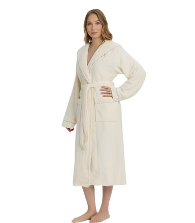 Дамски халат Triga с качулка 100% памук макси дължина мек