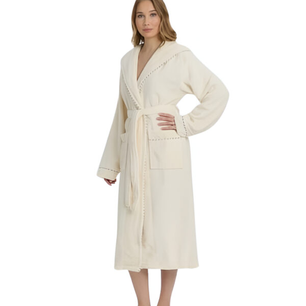 Дамски халат Triga с качулка 100% памук макси дължина мек