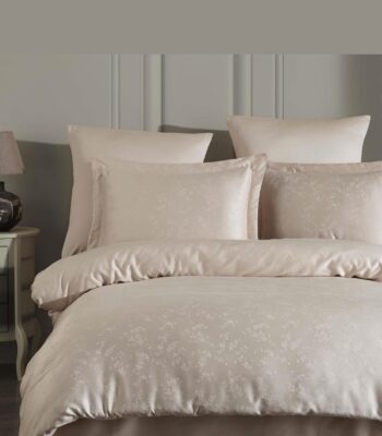 Eva Cappuccino спално бельо лиосел жакард капучино бежов цвят двойно легло 200x220