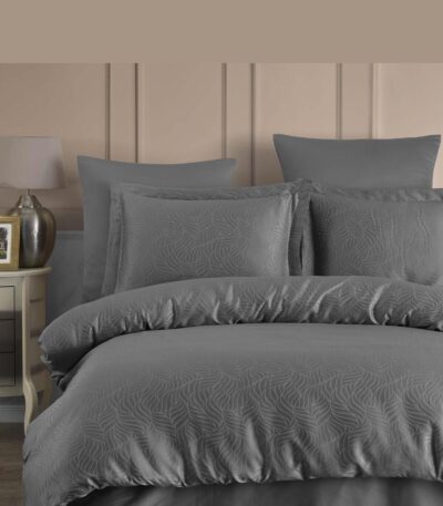 Lienzo Antrasit спално бельо лиосел жакард антрацит сив цвят двойно легло 200x220