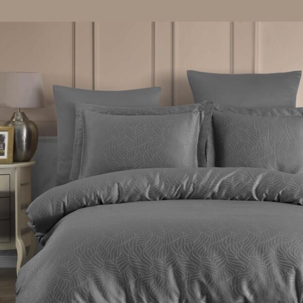 Lienzo Antrasit спално бельо лиосел жакард антрацит сив цвят двойно легло 200x220