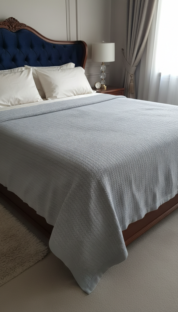 Декоративно Покривало с Плетена Текстура