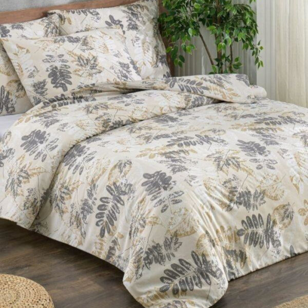 Бежово Памучно Спално Бельо с Мека Текстура