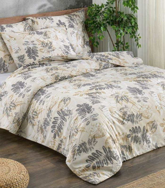 Бежово Памучно Спално Бельо с Мека Текстура