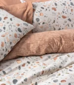 Детайл ранфорс 100% памук спално бельо Оникс карамел текстура материя