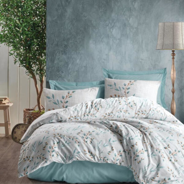 Спално бельо CottonBox Lendell минт с капитонирана завивка двойно легло