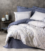 Спално бельо CottonBox Nitsa тъмносиньо ранфорс двойно легло