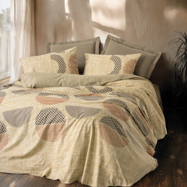 Спално бельо CottonBox Moona кафяво ранфорс 200x220