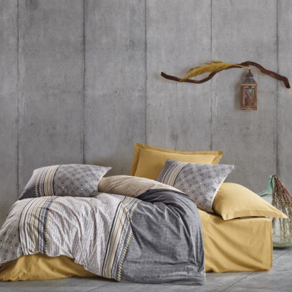 Спално бельо Недра бежово ранфорс 100% памук двойно легло Hrimar Comfort