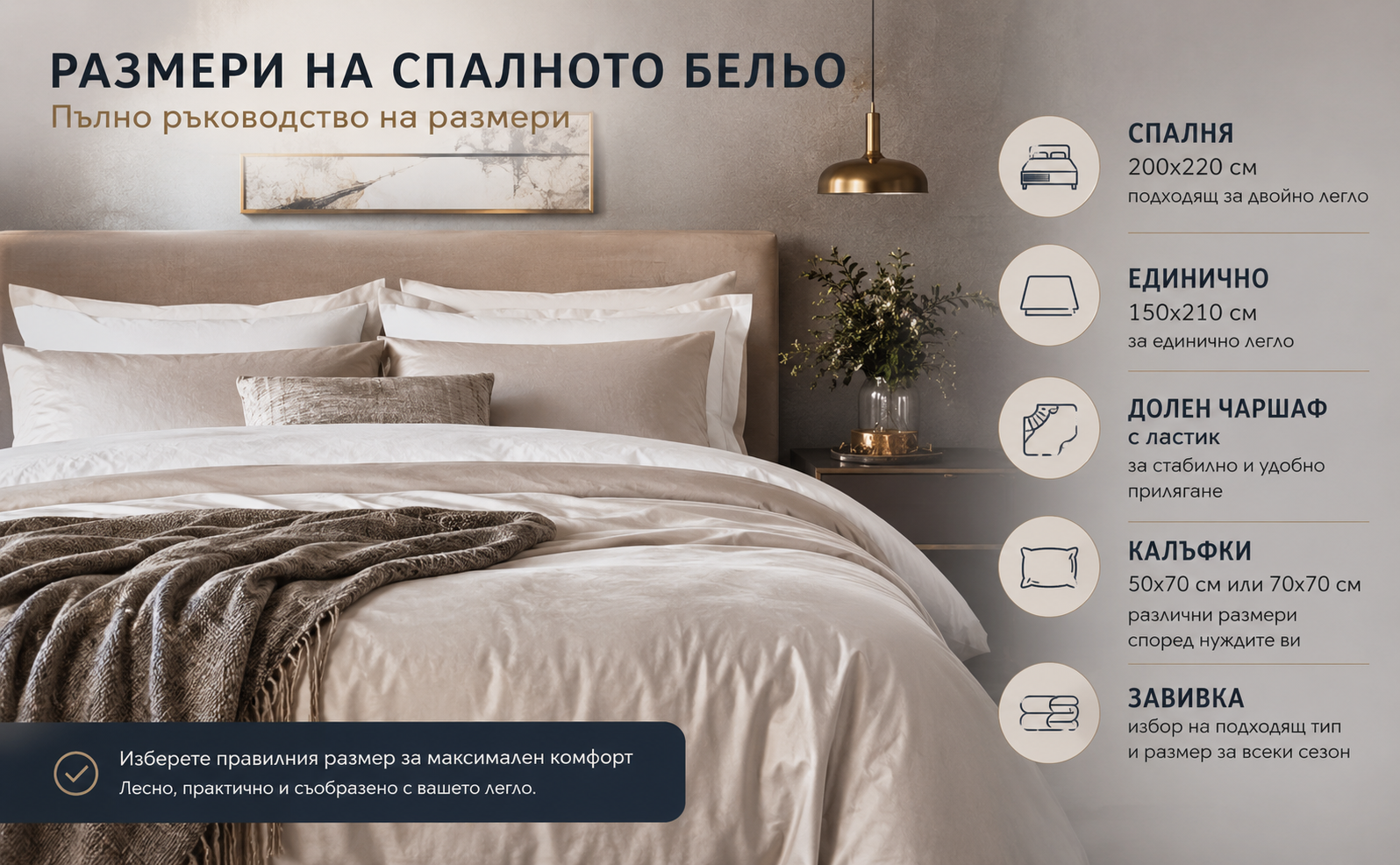Размери спално бельо