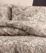 Veronica кафяво спално бельо Ecosse ранфорс крупен план