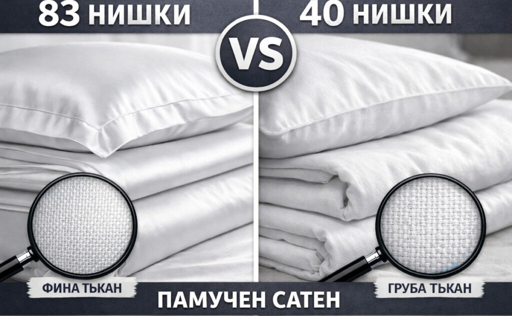 83 нишки срещу 40 нишки памучен сатен