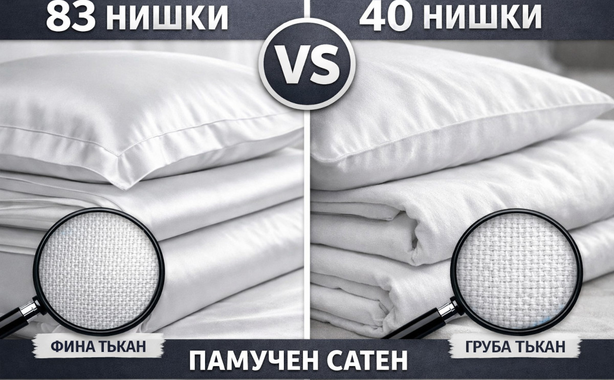 83 нишки срещу 40 нишки памучен сатен