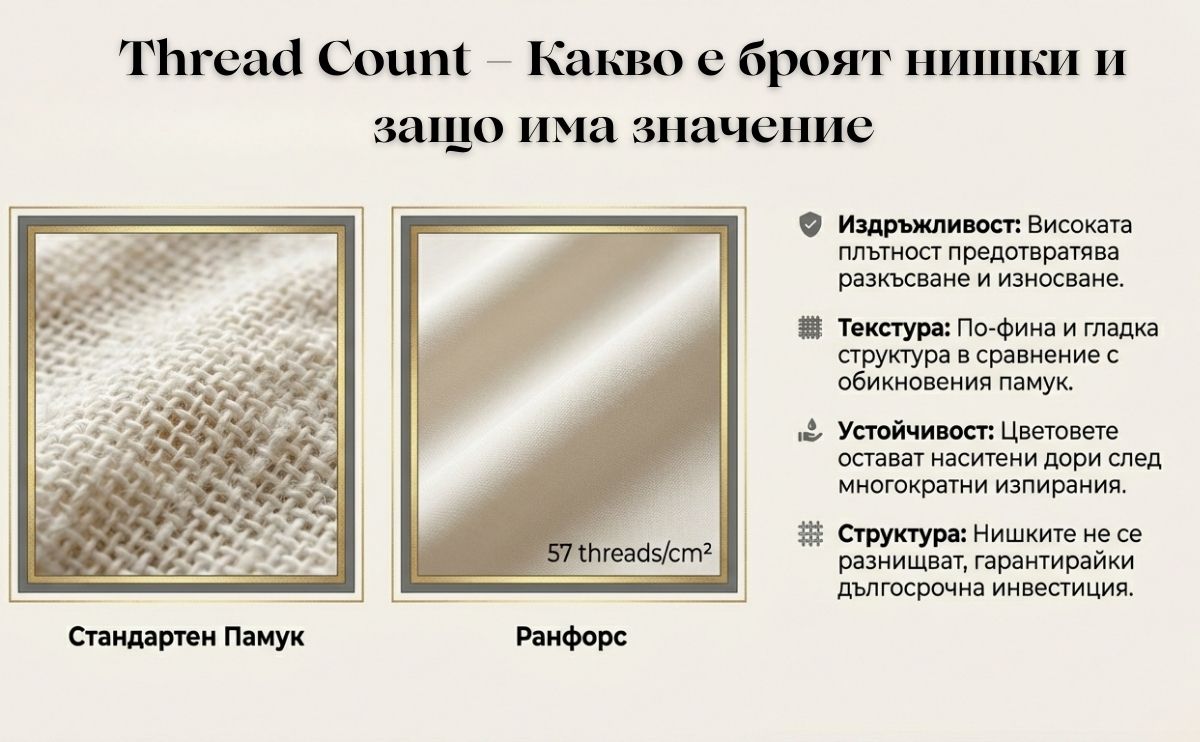 Спално бельо от ранфорс памук – мекота и комфорт с оптимален брой нишки