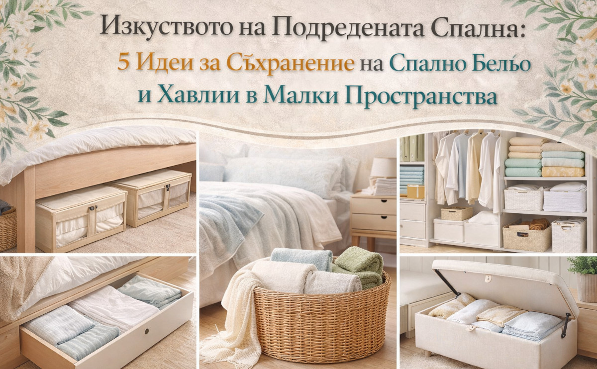 Изкуството на Подредената Спалня: 5 Идеи за Съхранение на Спално Бельо и Хавлии в Малки Пространства