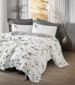 Спално бельо Elaria антрацит ранфорс 100% памук двойно легло Hrimar Comfort
