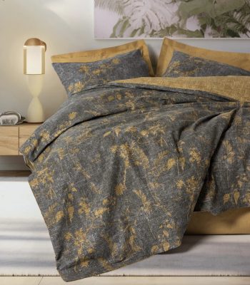 Спално бельо Ядава горчица ранфорс 100% памук двойно легло Hrimar Comfort