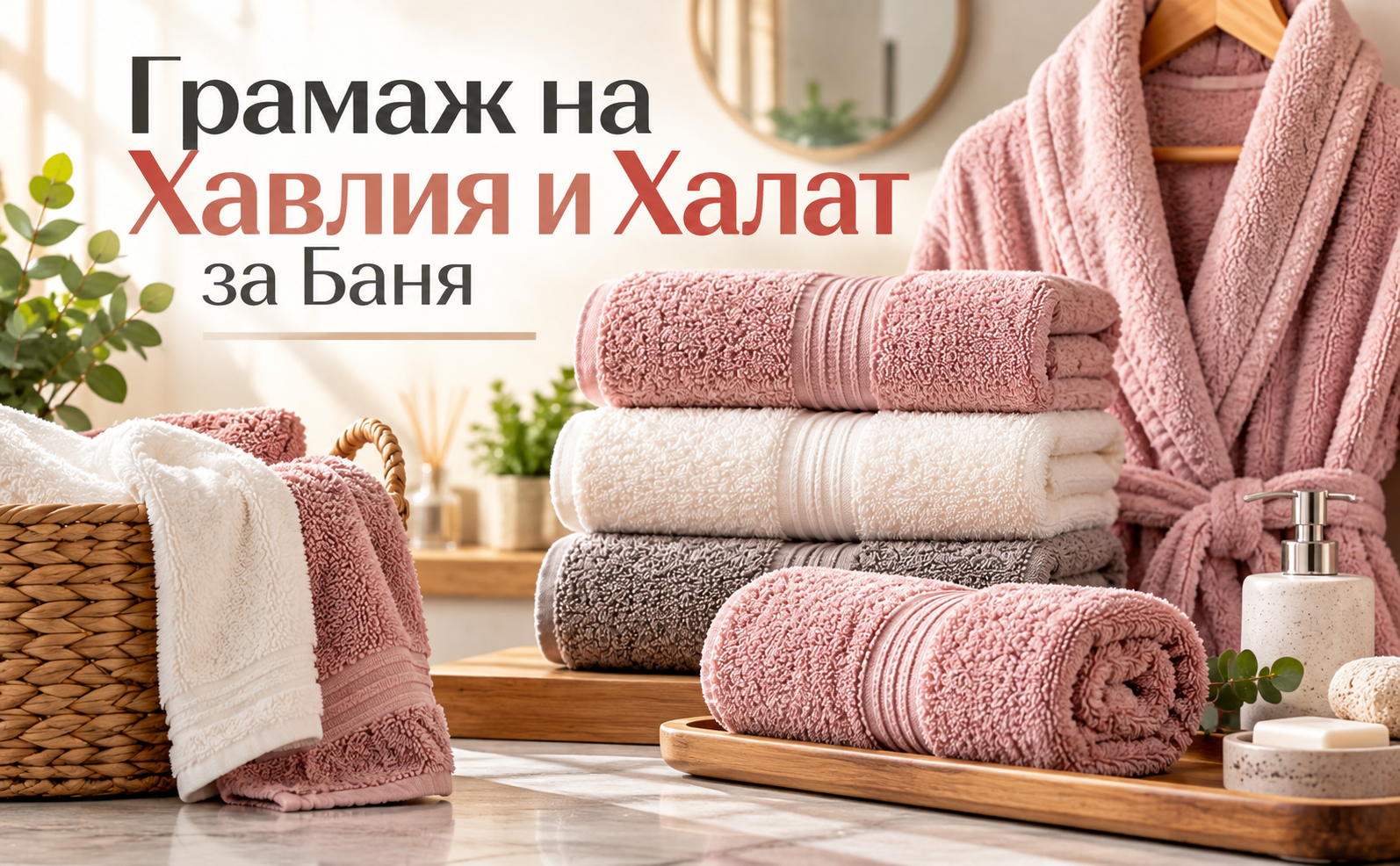 плътна памучна хавлия сгъната на купчина